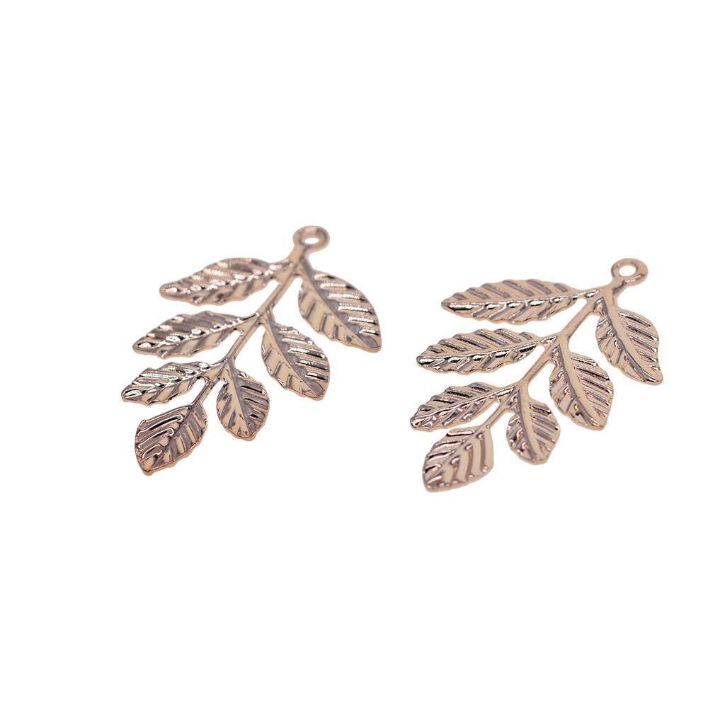 120pcs Leaf Branches Charms Pendants Ornament Jewelry Findings