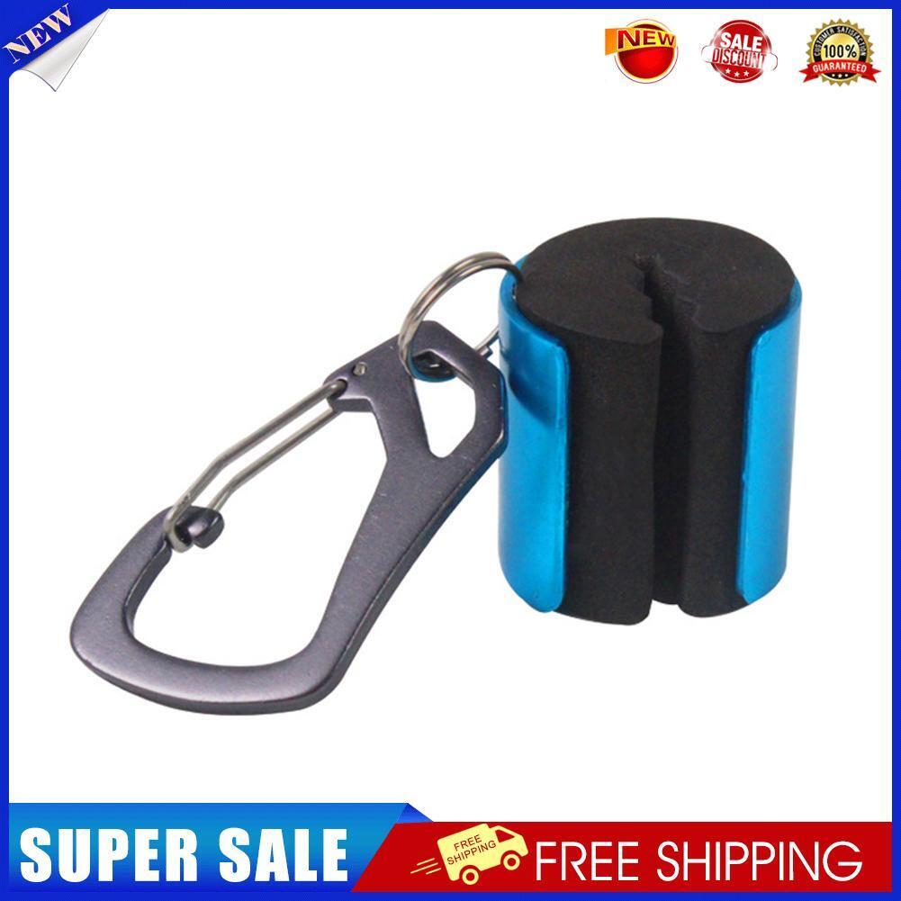 Portable Fishing Rod Hanging Clamp w/ Carabiner Fishing Pole Holder (Blue)