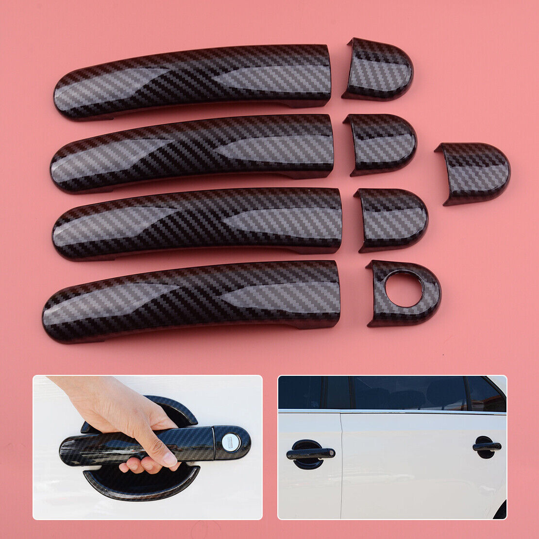 Exterior Door Handle Cover Trim Frame Decor Fit for VW Tiguan Jetta MK6 Polo
