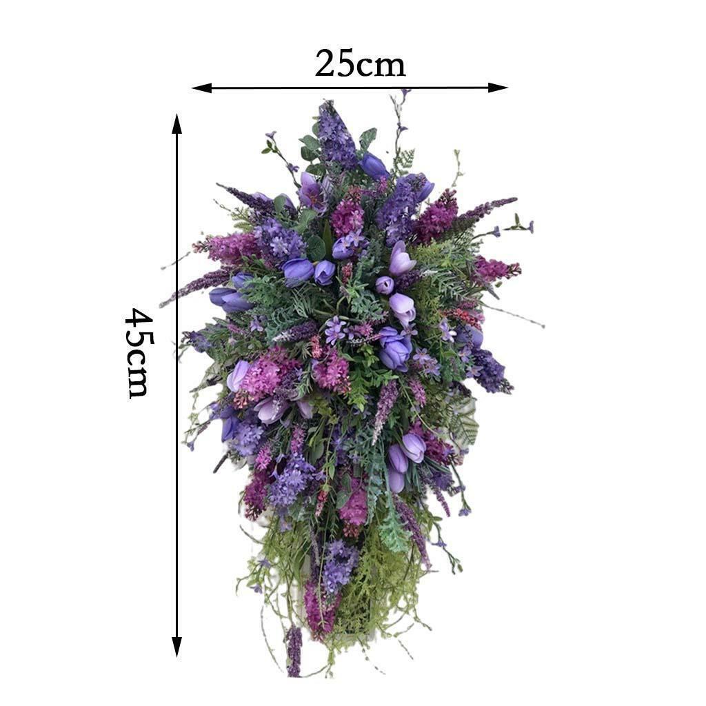 2PCS  Garland Flower Teardrop Wreath Front  Decoration