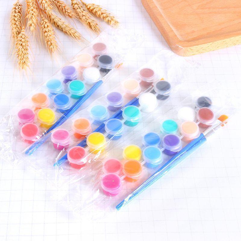 Portable Acrylic Paint Kit 12 Colors Acrylic Paint Eater Party Supplies for Kids