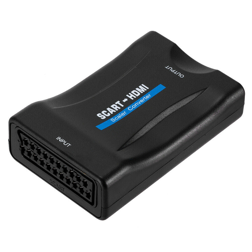 1080P SCART to HDMI-compatible Video Audio Upscale Converter Signal Adapter