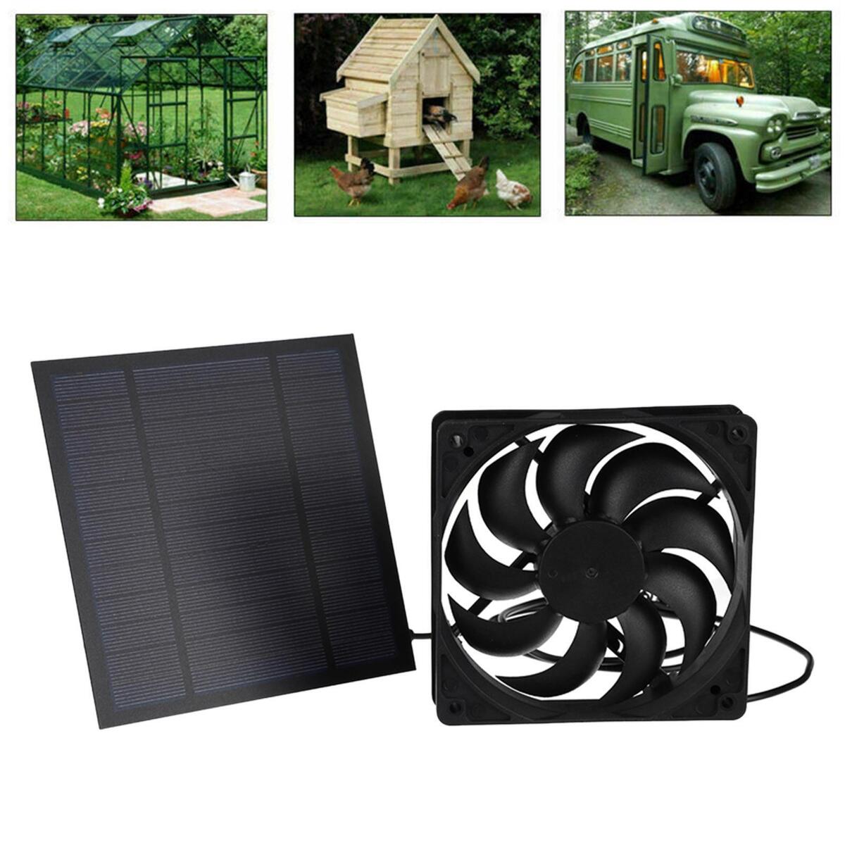 Outdoor Solar Panel Exhaust Fan Ventilator Fan for Chicken Coops Pet Houses