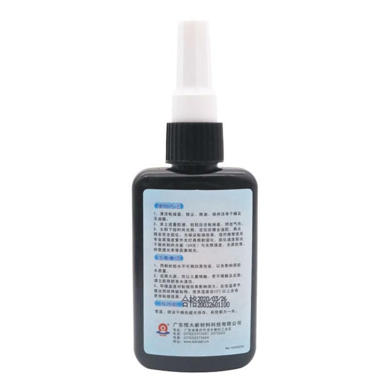 50ml UV Curing Adhesive for Glass Crystal Metal Aluminum High Bonding Strength