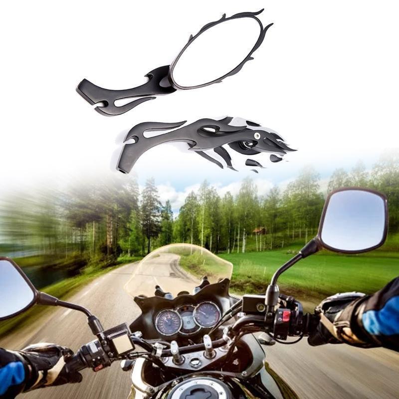 Motorcycle Flame Style Rearview Mirror Universal Motocross Rearview Mirrors