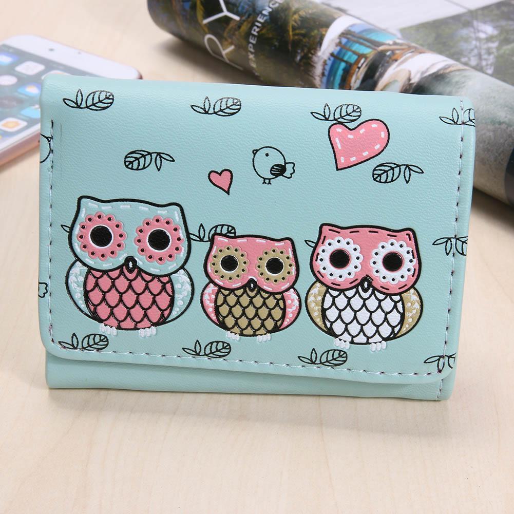 Cute Women PU Leather Mini Wallets Small Purse Coin Clutch(Light Green)