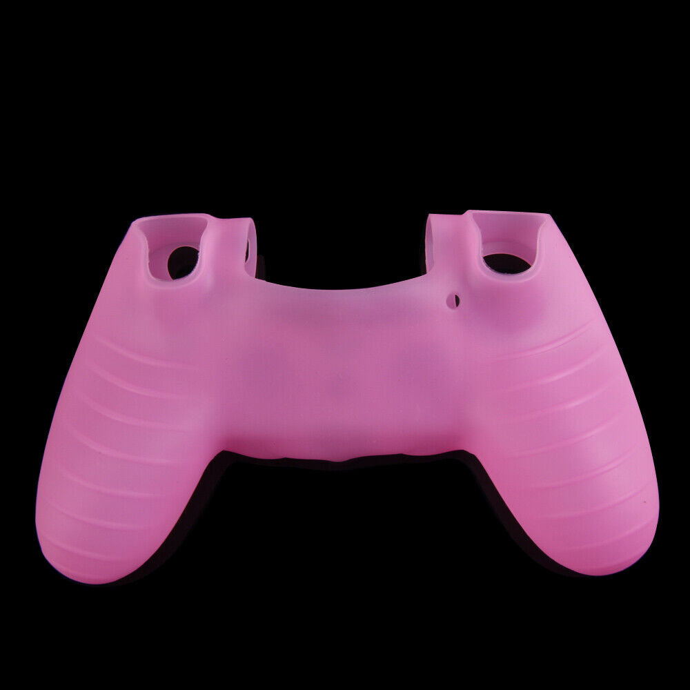 Silicone Rubber Soft Case Skin Cover for PS4 Controller Grip Handle Pink