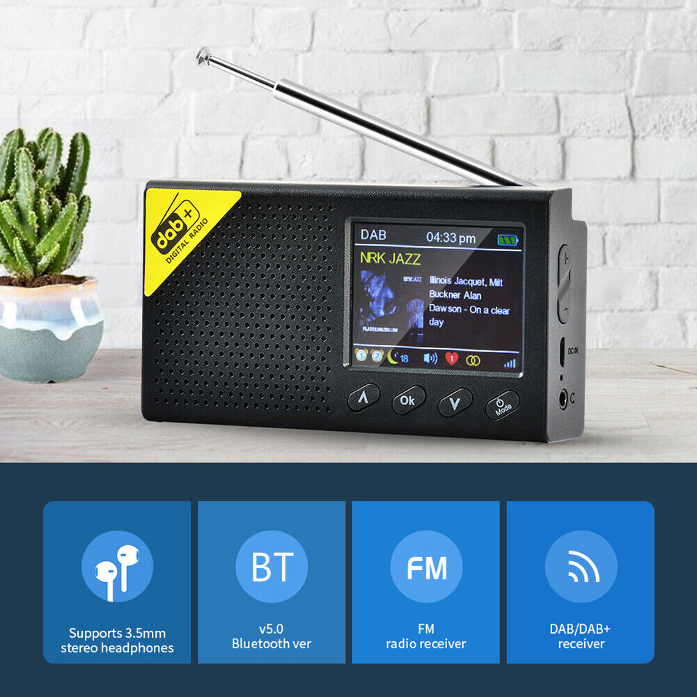 LCD Display Bluetooth-compatible 5.0 Digital Radio Stereo DAB FM Audio Rece