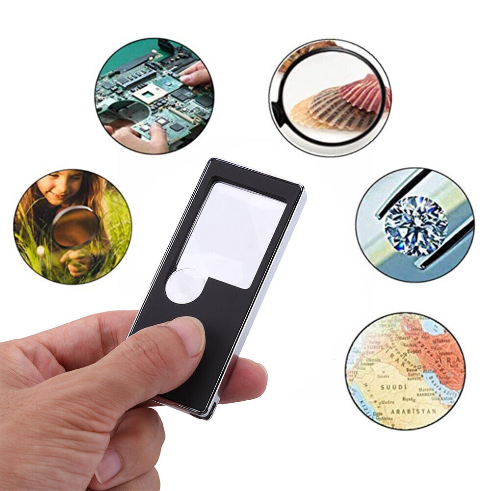 Mini Magnifying Glass 3X 10X Magnifier Handheld Loupe with LED UV Lights