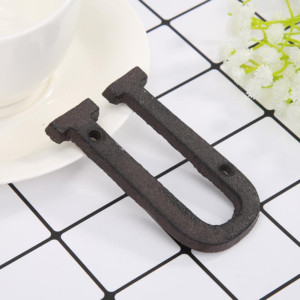 Metal Letters Cast Iron House Sign Doorplate DIY Cafe Wall Decoration (U)