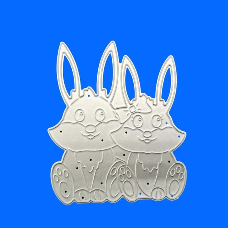Cartoon Easter Bunny Metal Die Cuts for DIY Scrapbooking Diary Embellishments