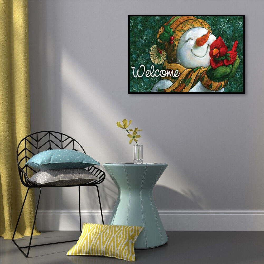5D DIY Diamond Painting Snowman Bird Full Round Drill Mosaic Picture Kit