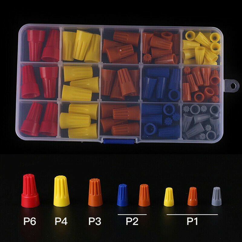 102 PIECES WIRE CONNECTOR, TWIST ON ELECTRICAL NUT SPRING CAP ASSORTMENT KIT