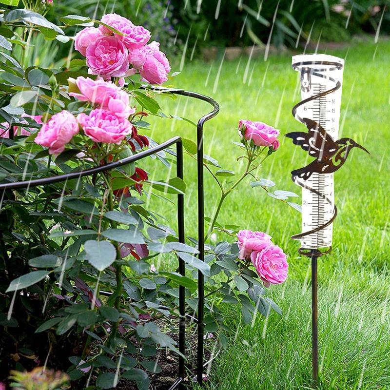 Weather-resistant Metal Rain Gauge Measuring Cup Outdoors Decoration 9.2 oz
