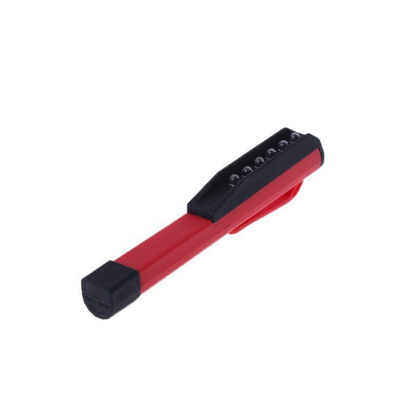 1PC Mini 6 LED Inspection Light Pen Size Pocket Lamp Clip Work Torch Flashlight