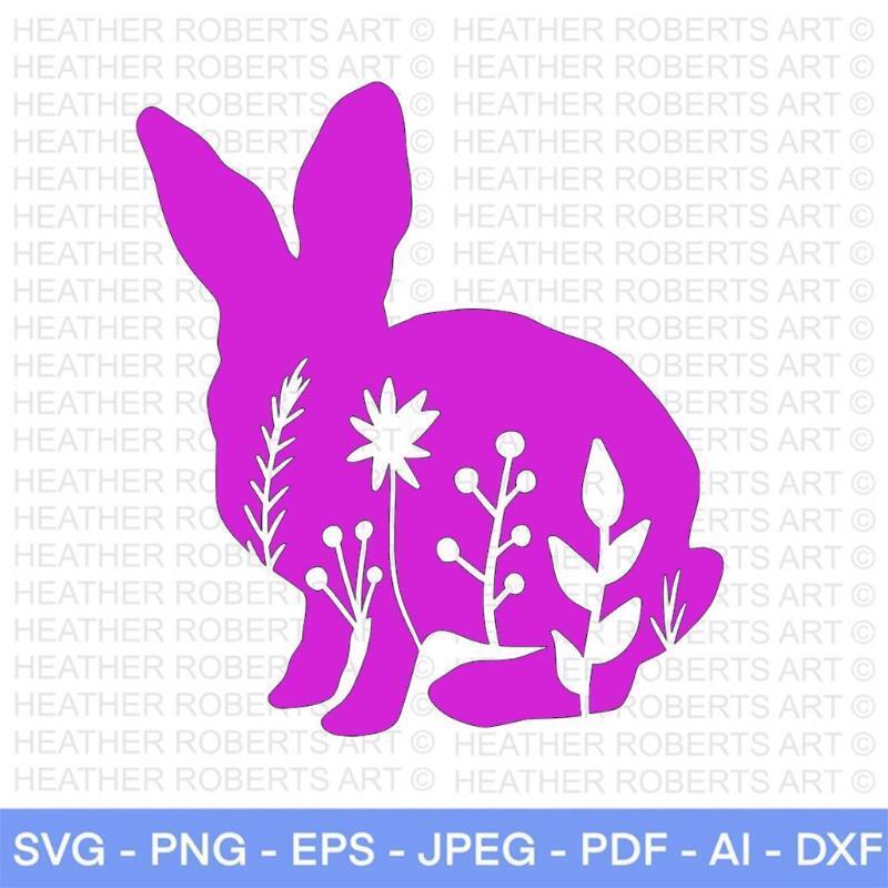 Little Bunny Metal Cutting Dies Hollow Small Rabbit Embossing Cutting Template