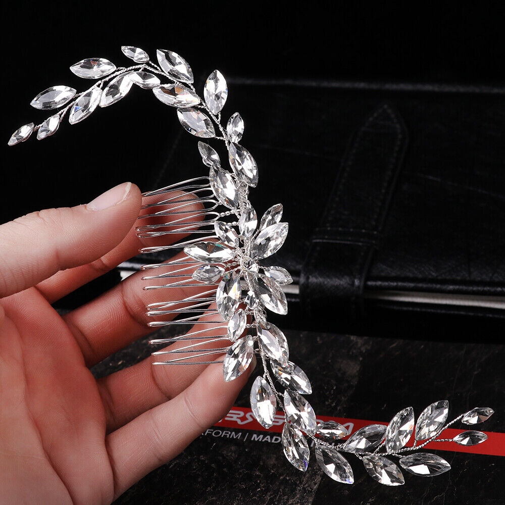 Crown Hair Combs Leaf Crystal Tiara Bridal Hair Ornaments Flower Hair Pin
