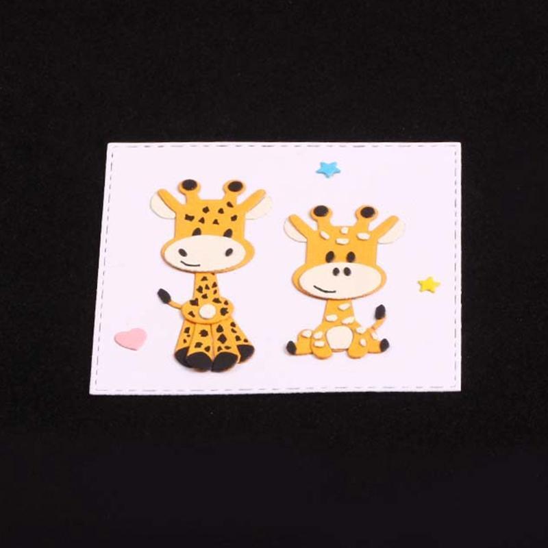 Cute Giraffe Metal Cutting Dies Cartoon Animal Die Cuts Embossing Mould Template
