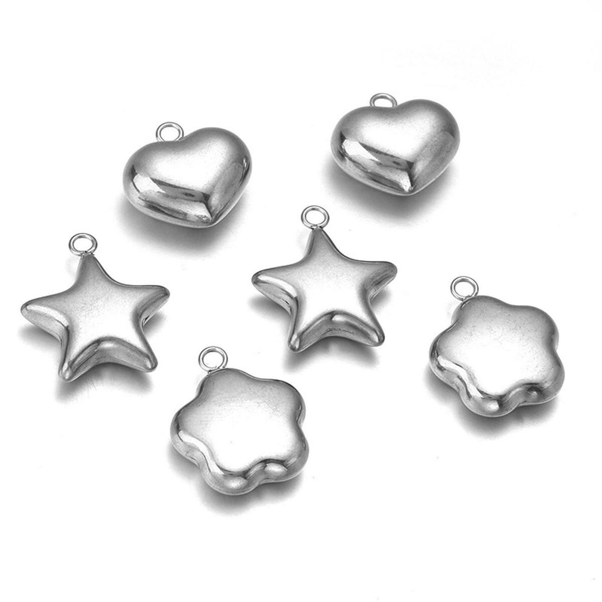 6 Pieces  Charms Pendants 304 Stainless Steel for Jewelry Making