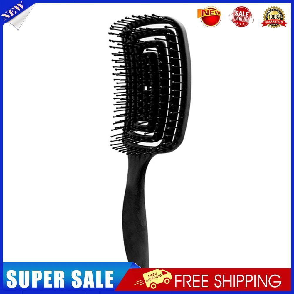 Arc Massage Comb Wide Teeth Anti-static Styling Smooth Hair Combs (Black)