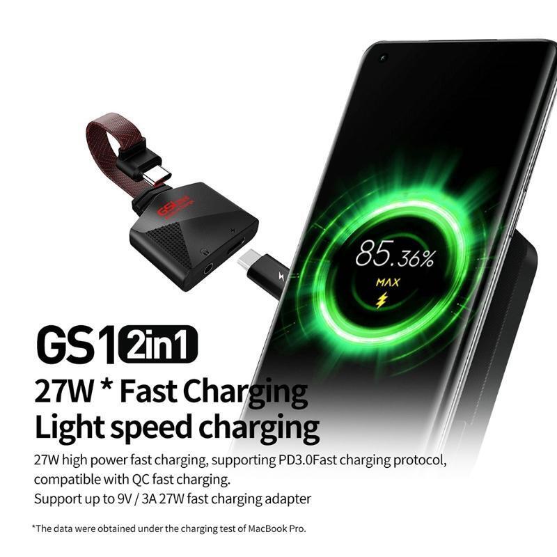 2-in-1 GS1 Gaming Sound Card USB C to 3.5mm Headphone Jack and Charging Adapter
