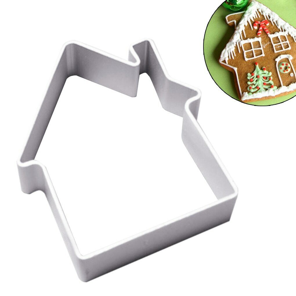 Xmas Home DIY Cookie Biscuit Baking House Shape Aluminum Alloy Cutter Mold