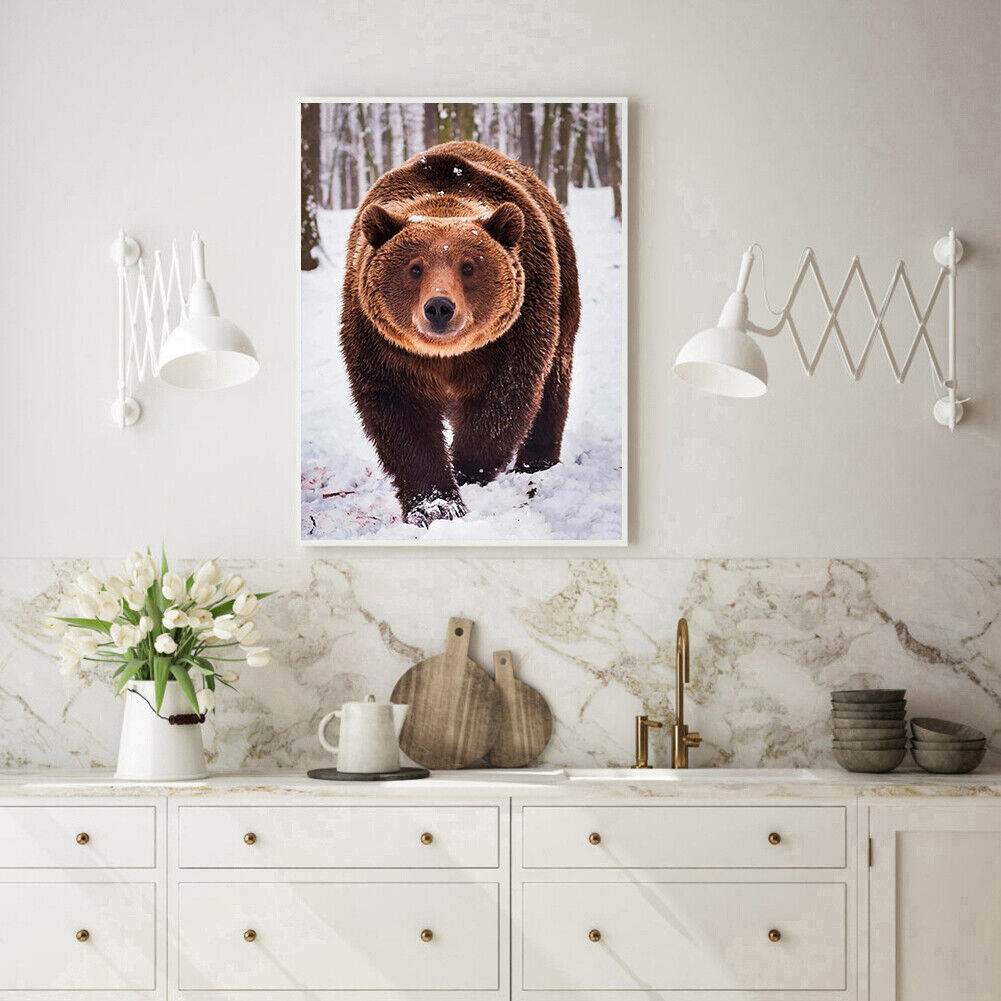 Animal Bear Full Drill Diamond Painting Rhinestone Beaded Craft Mosaic Kit