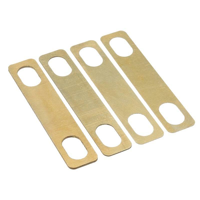 4 Pieces Guitar Neck Shims Neck Wedges Brass Shims for Electric Guitar Bass