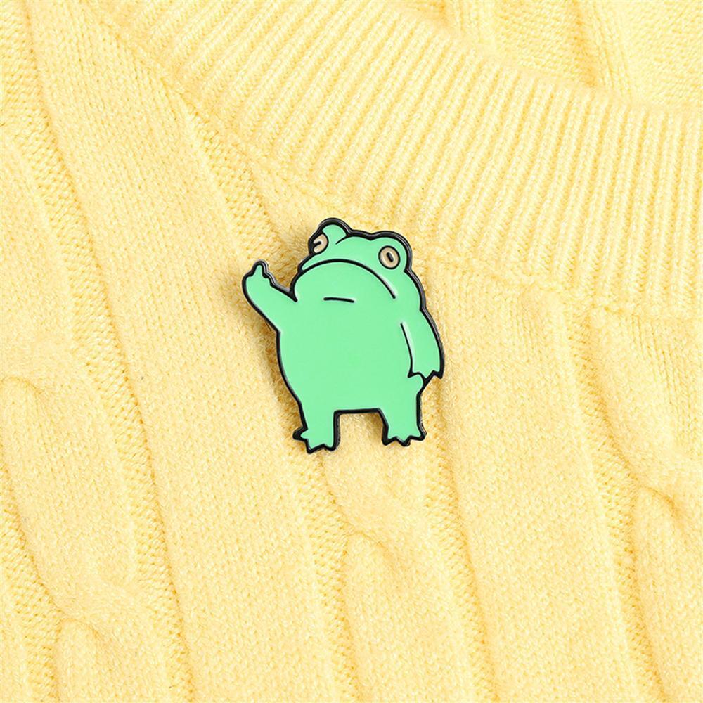 Funny Brooch Cartoon Metal Frog Enamel Pin Lapel Pins Cute Badge Novelty Animal
