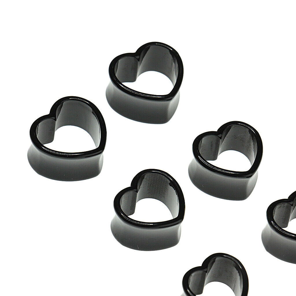 7 Pairs Heart Acrylic Tunnels Ear Stretcher Expander Gauges