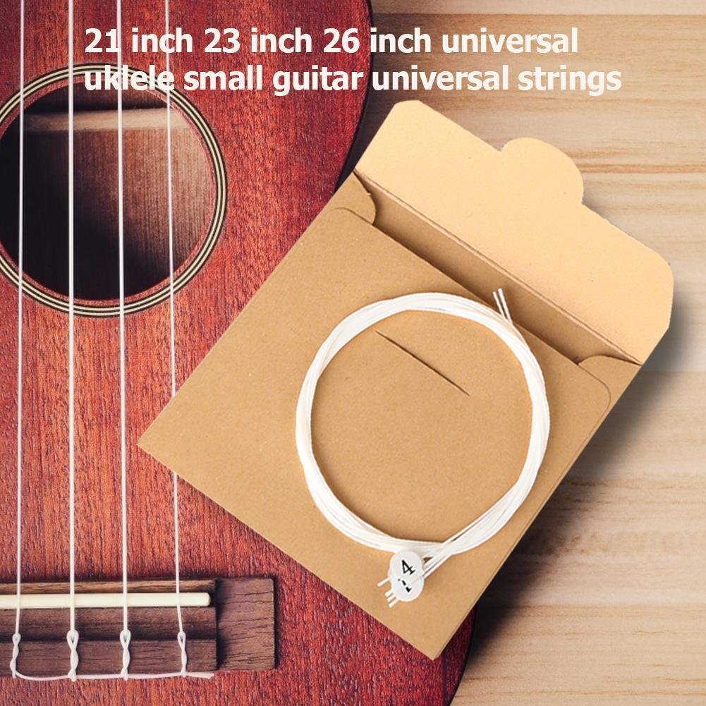4pcs/set Ukulele Strings Replacement Part for 21 23 26 inch Ukulele White