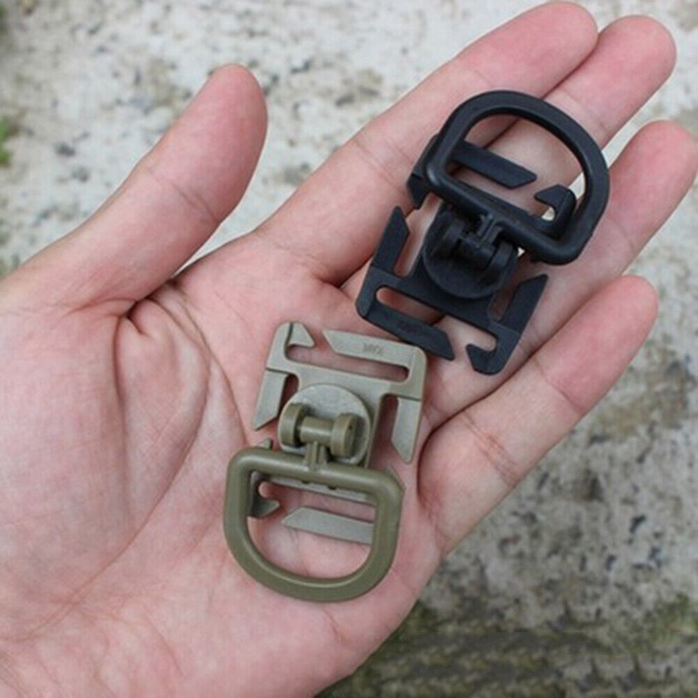 Rotatable D-ring Clips Buckle Molle Backpacks Carabiner Outdoor EDC Tool