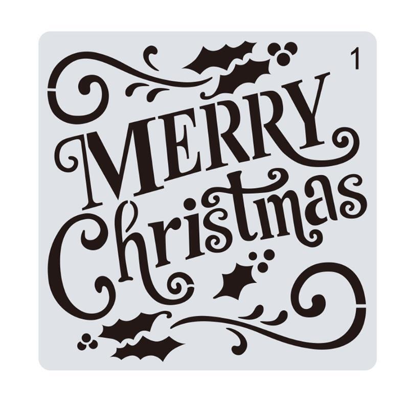 16 Pcs Painting Stencils DIY Christmas Decoration Drawing Stencil for DIY Decro