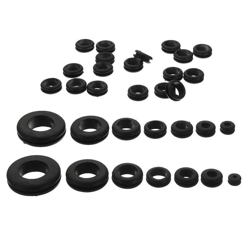 180pcs Black Rubber Grommet Assortment Sealing Wire Gasket Kit 8 Popular Sizes