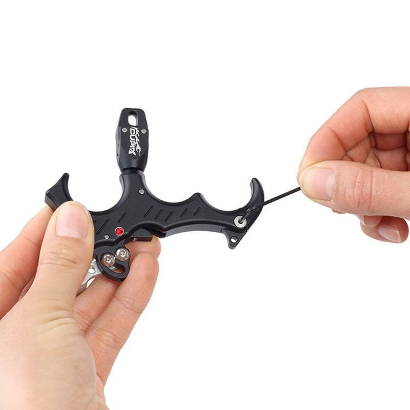 3 Finger Compound Bow Archery Release Aid Hunting Thumb Caliper Trigger Handheld