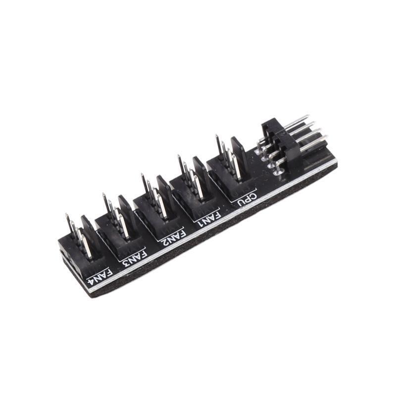 Cooling Fan Hub 1 to 5 Ports Fan Extension Cord 4Pin TX4 PWM CPU Temp Control