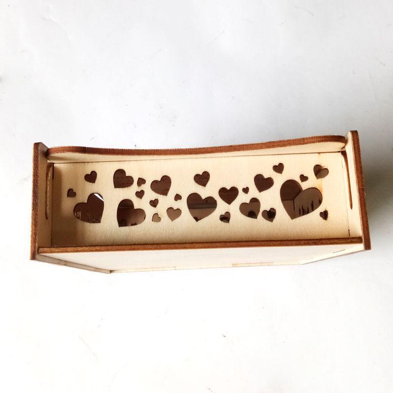 Love Holder Wooden Wedding Heart Drop Box for Guest Book Message Rustic Decor
