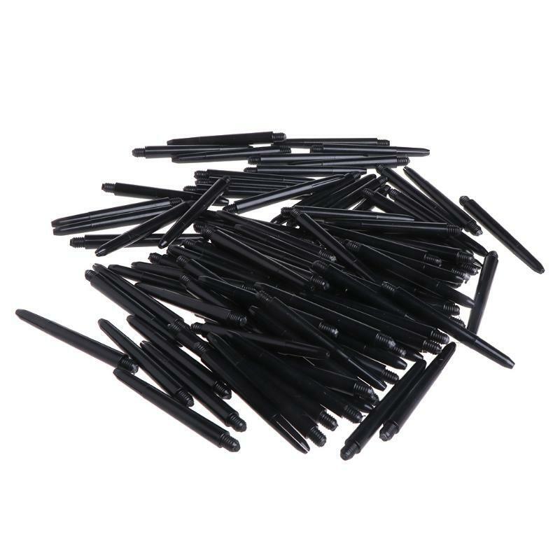 100pcs Nylon Bright Dart Shafts 2BA 48mm Screw Thread Plastic Darts Rod Stems