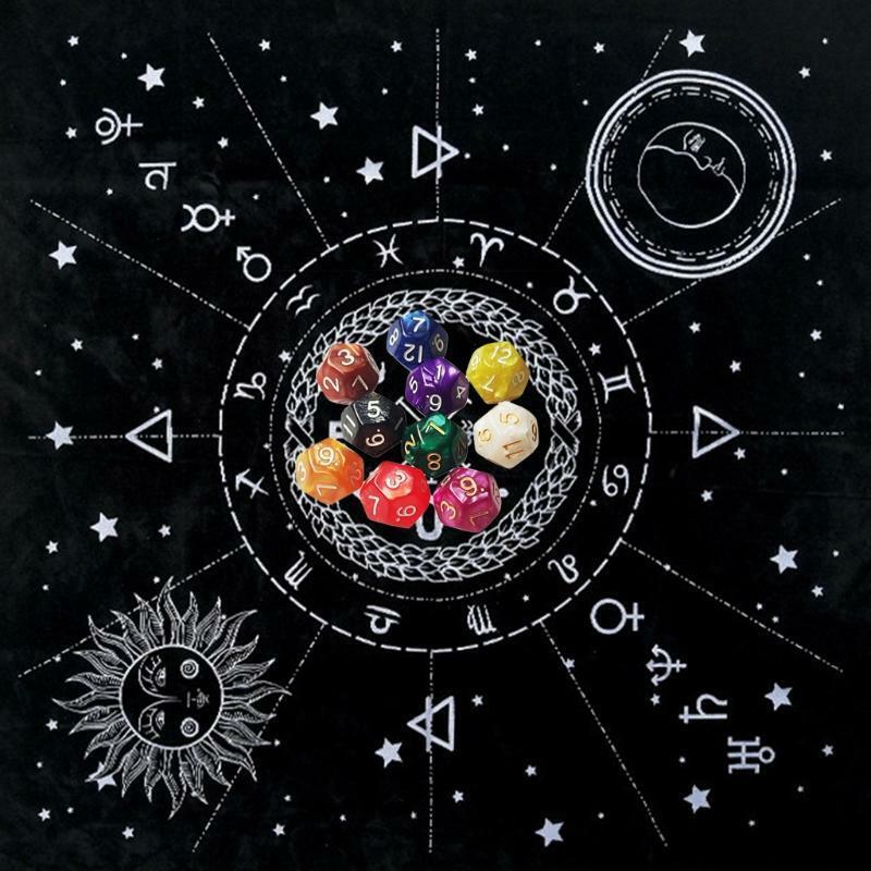 12 Constellations Tarot Card Tablecloth Velvet Divination Altar Cloth Board Game
