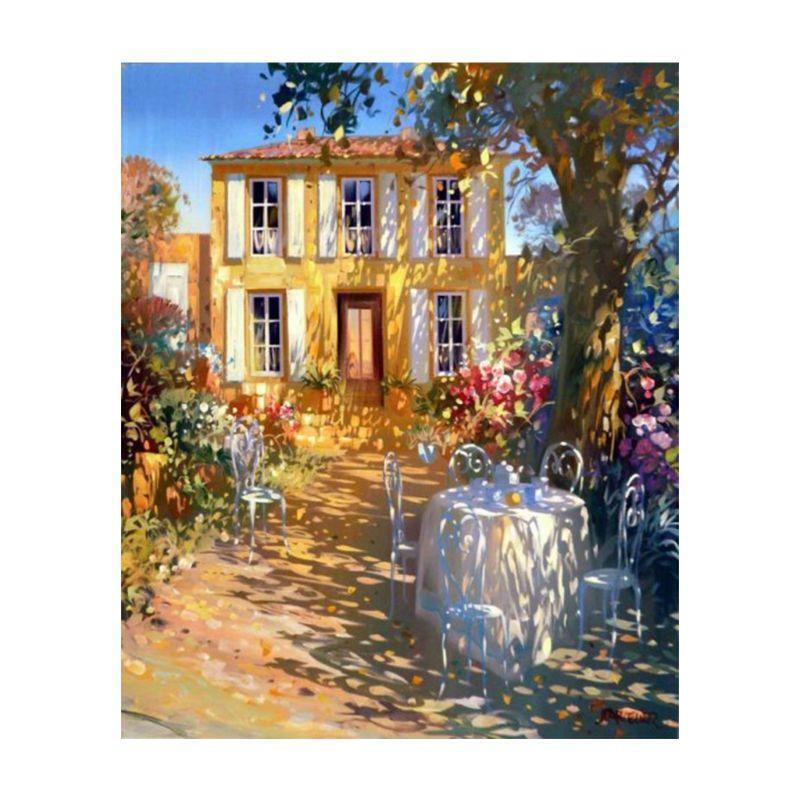 Forecourt Digital Oil Painting By Numbers Canvas Wall Picture DIY Hand Painted