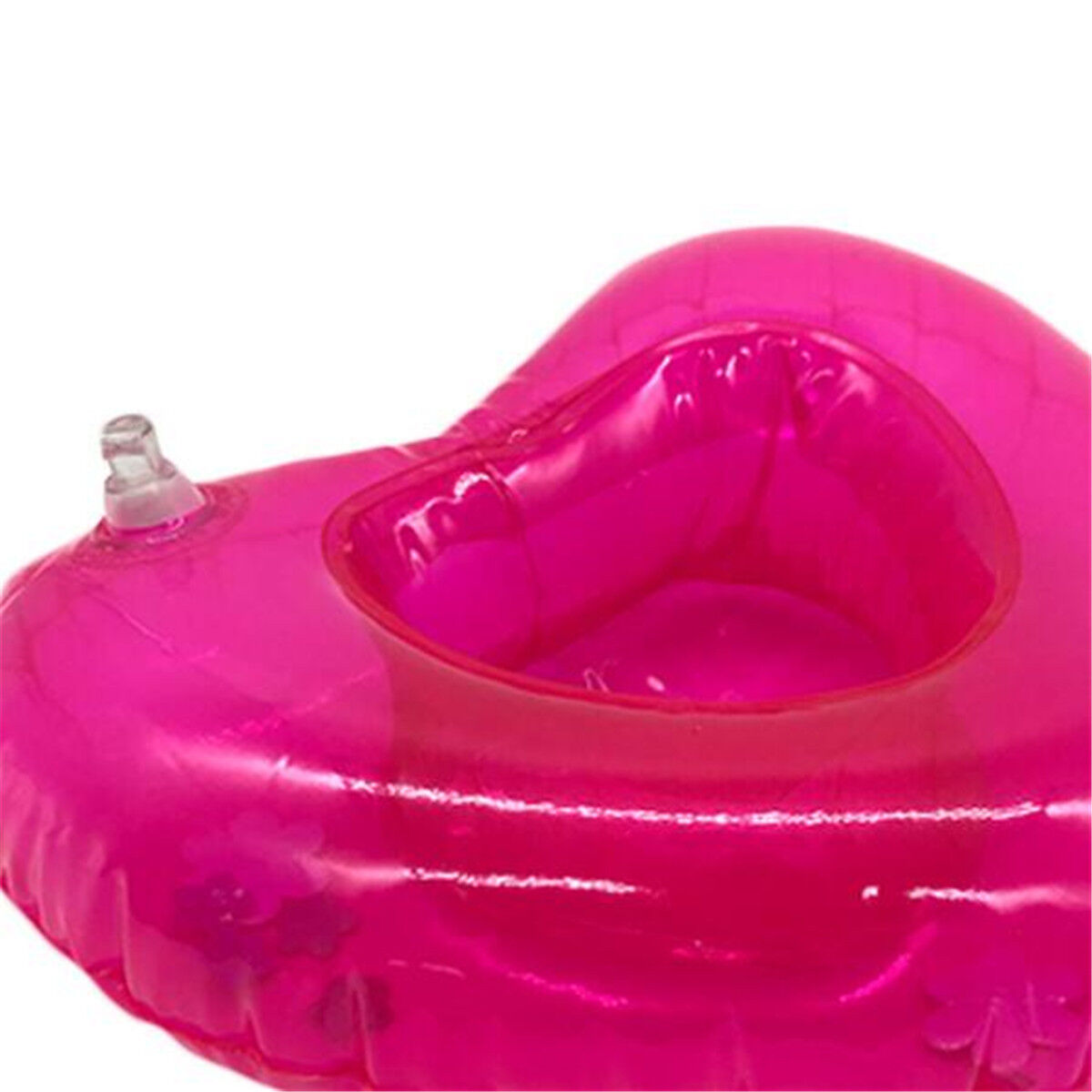 Inflatable Heart-shaped Floating Drink Can Cup Holder Swimming Pool Bath Beach