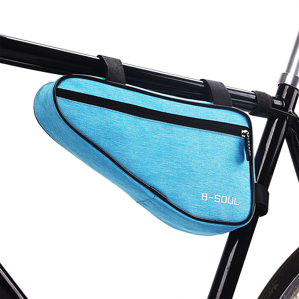 MTB Front Frame Triangle Bag Road Cycling Storage Pouch Bags (Sky Blue)
