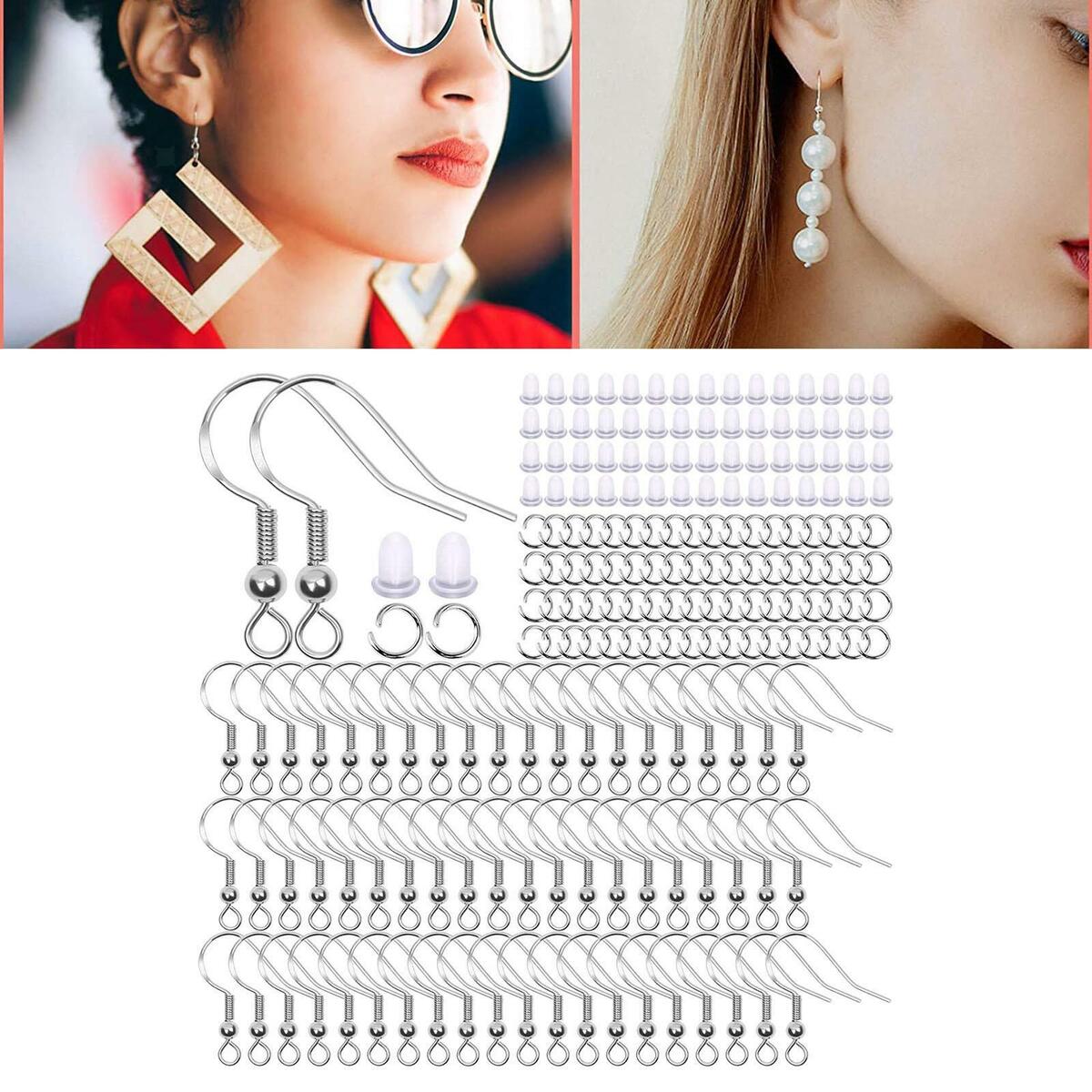 Earrings Hooks Set Jump Rings 150Pieces  Earring Backs Handmade