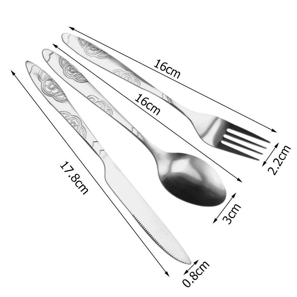 8pcs Portable Stainless Steel Tableware Dinnerware Travel Camp Cutlery (C)