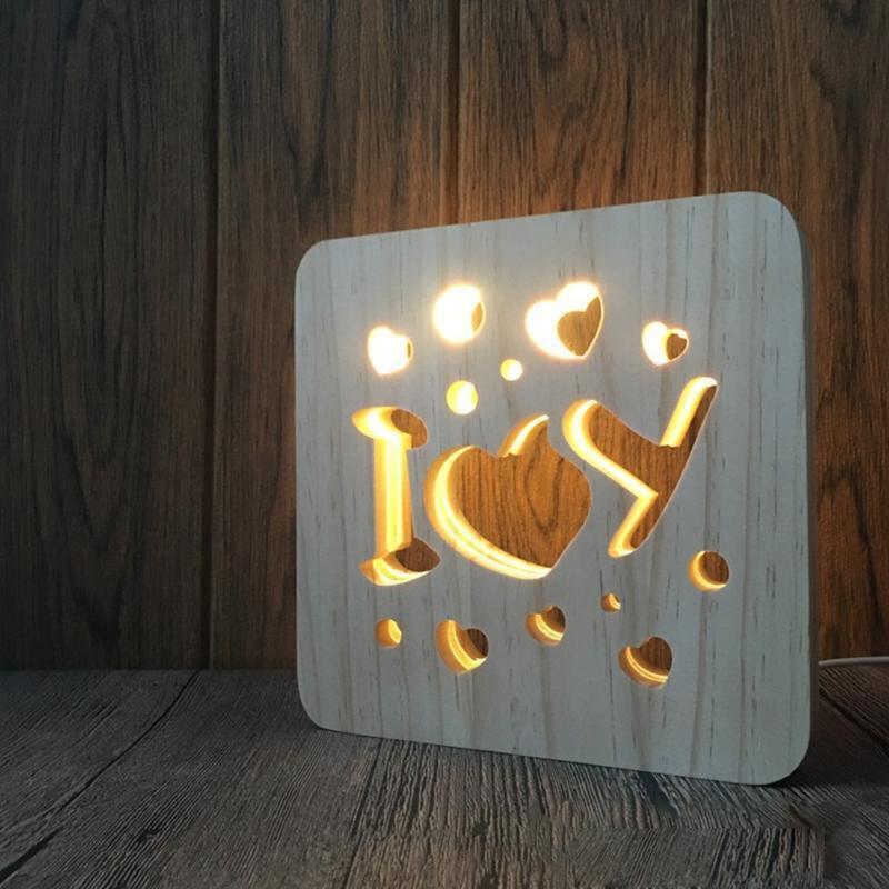 Bedside Night Light USB Lamp for Kids Room with Carved Shade for Dinning Room