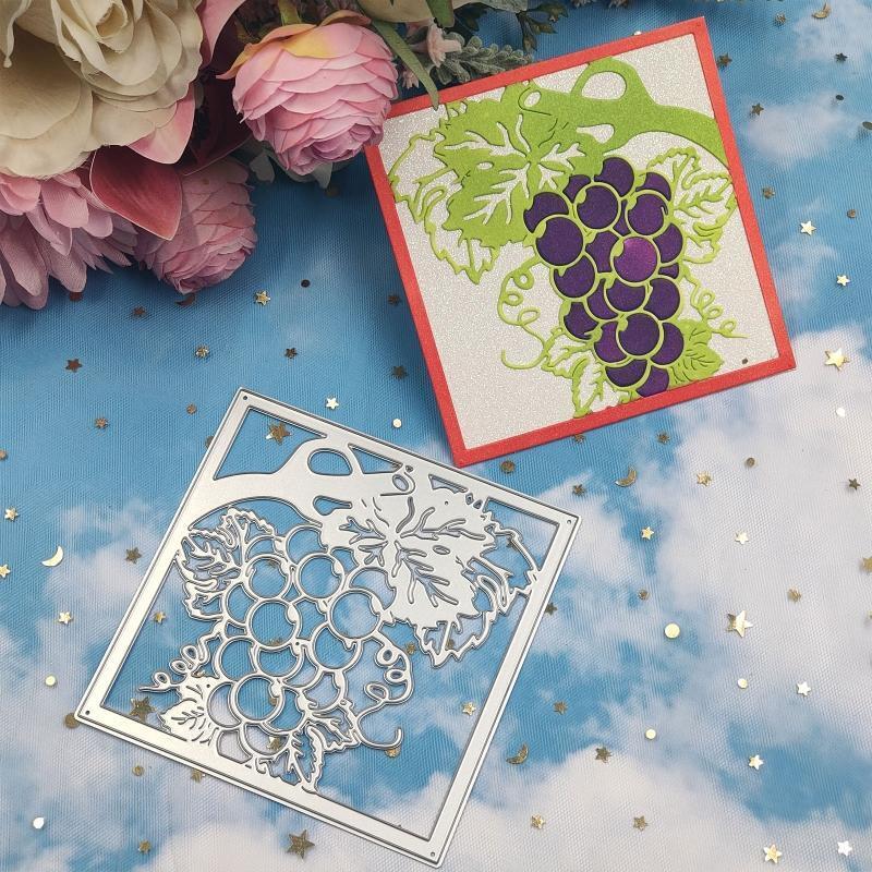 Hollow Grape Leaves Metal Cutting Dies Handmade Birthday Greeting Card Decor