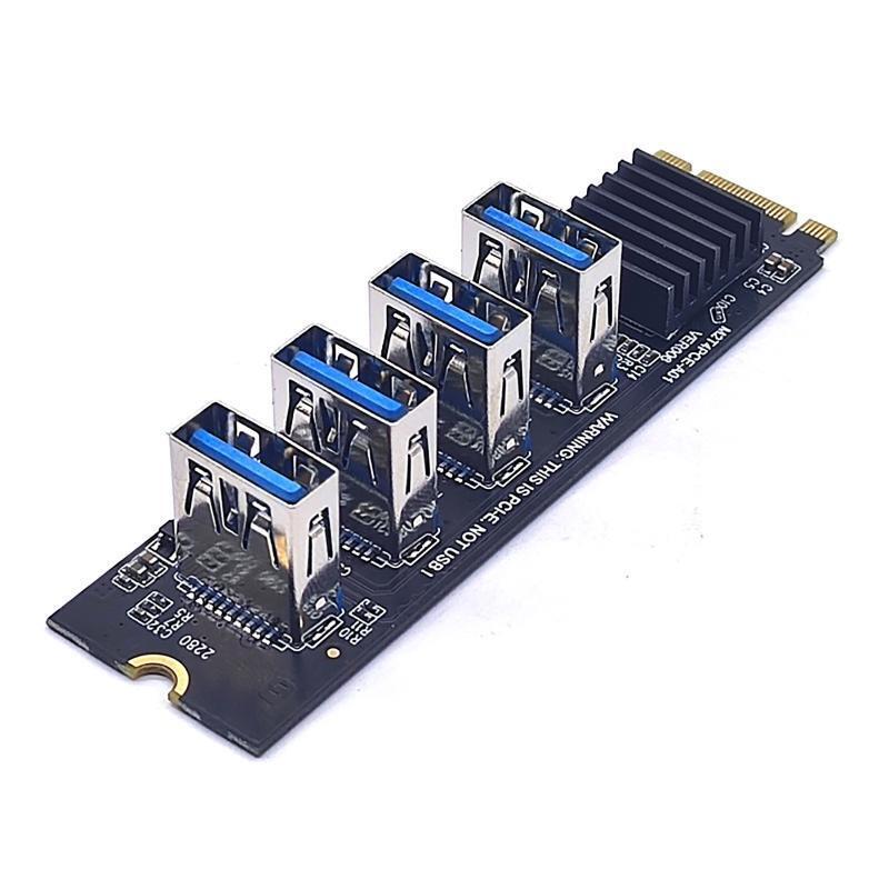 1 to 4 PCIE to M.2 NVME Expansion Adapter Card for BTC Minner Desktp PC Windows