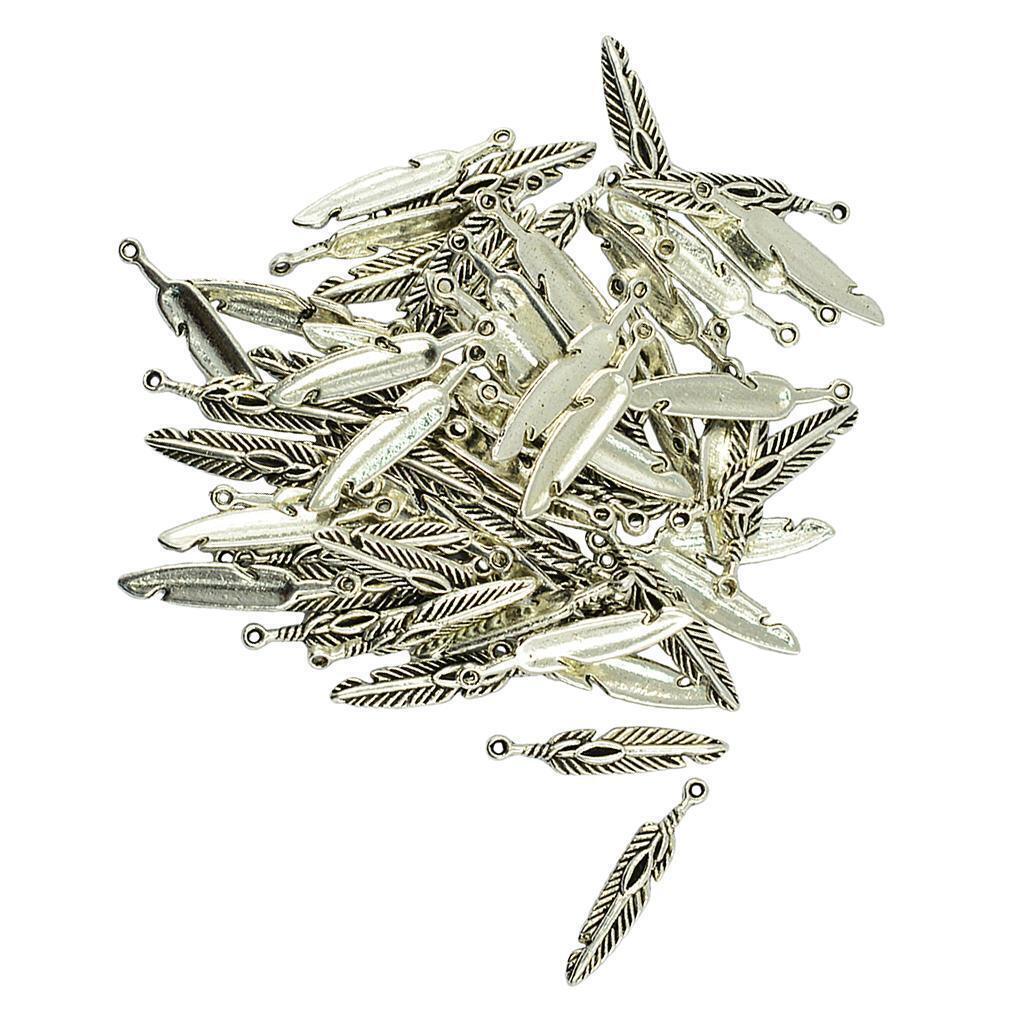 10pcs   Charms Feather Pendant Beads Jewelry Crafts Accessories