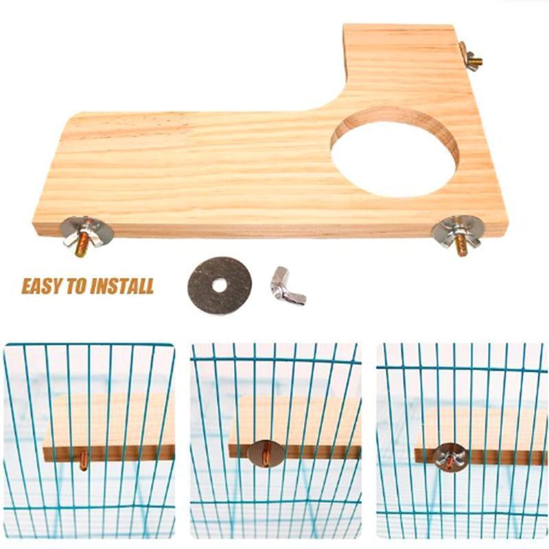 4 Pieces Wood Platform for Small Pet Animals Parrot Parakeet Conure Cockatiel
