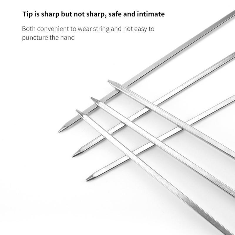 6 Pcs Kabob Skewers Stainless Steel Barbecue Prod Outdoor Picnic Reusable Needle